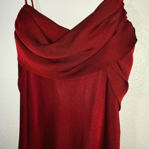 Long Beautiful Wine Color Dress